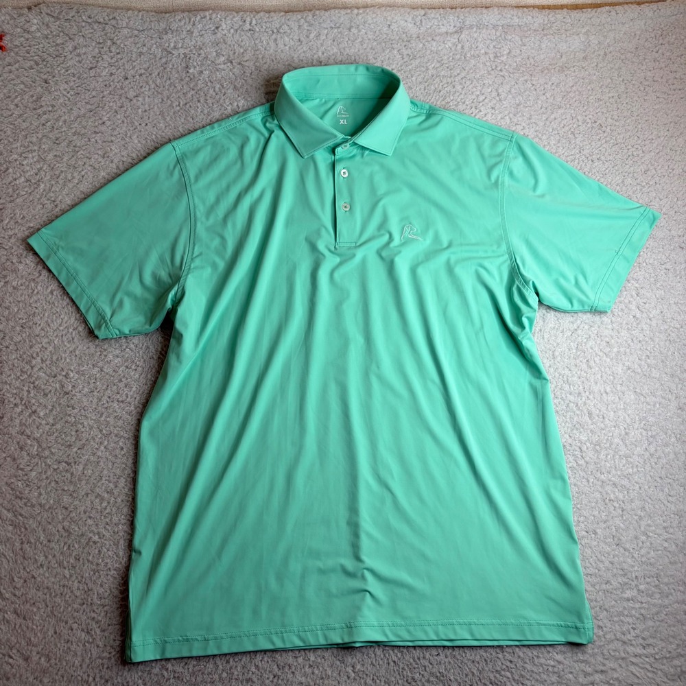 Rhoback Mens XL Mint Green Performance Golf Polo Short Sleeve Shirt Stretch
